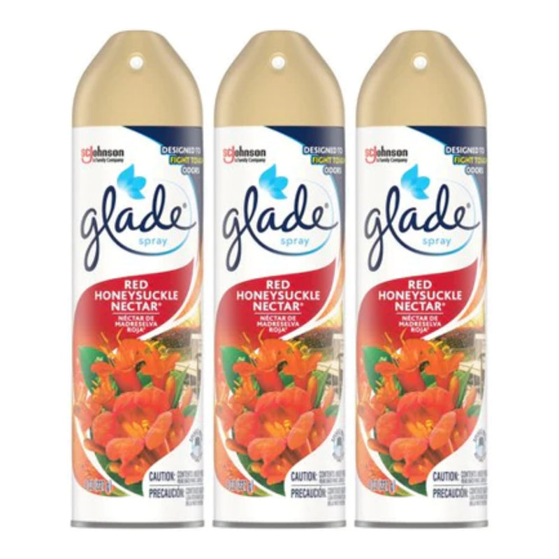Glade Spray Red Honeysuckle Nectar Air Freshener, 8 oz (Pack of 3)