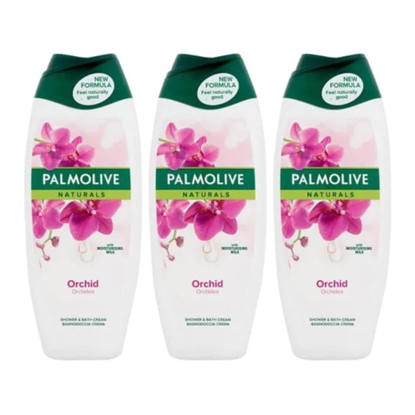 Palmolive Naturals Orchid Shower & Bath Cream, 500ml (Pack of 3)