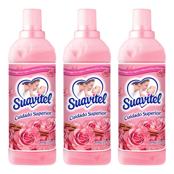 Suavitel Fabric Softener - Rosas y Canela Scent, 850ml (Pack of 3)