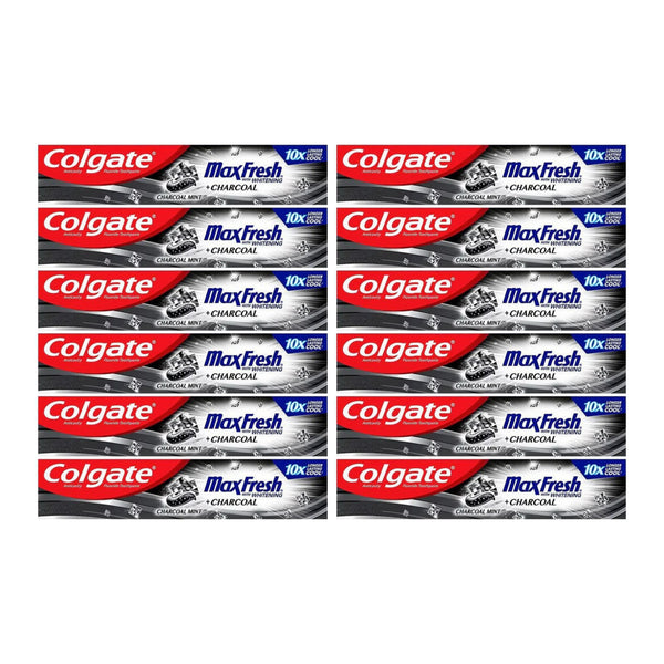 Colgate MaxFresh w/ Whitening + Charcoal Toothpaste, 2.5oz (70g) (Pack of 12)