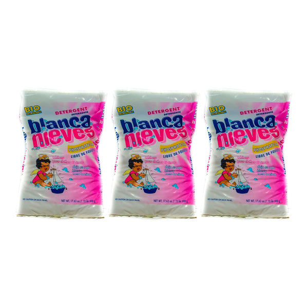 Blanca Nieves Powder Laundry Detergent, 17.63oz (500g) (Pack of 3)