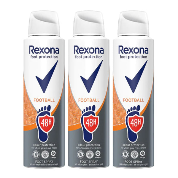 Rexona 48 Hour Football Foot Protection / Foot Spray, 150ml (Pack of 3)