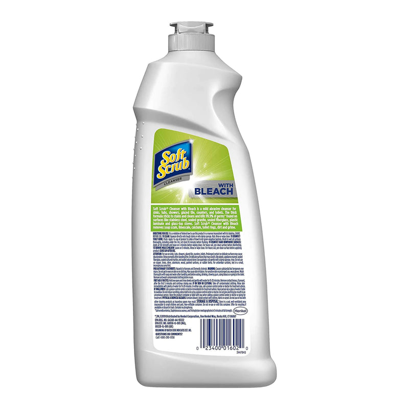 Soft Scrub Cleanser with Bleach, Kills 99.9% of Germs, 24 oz.