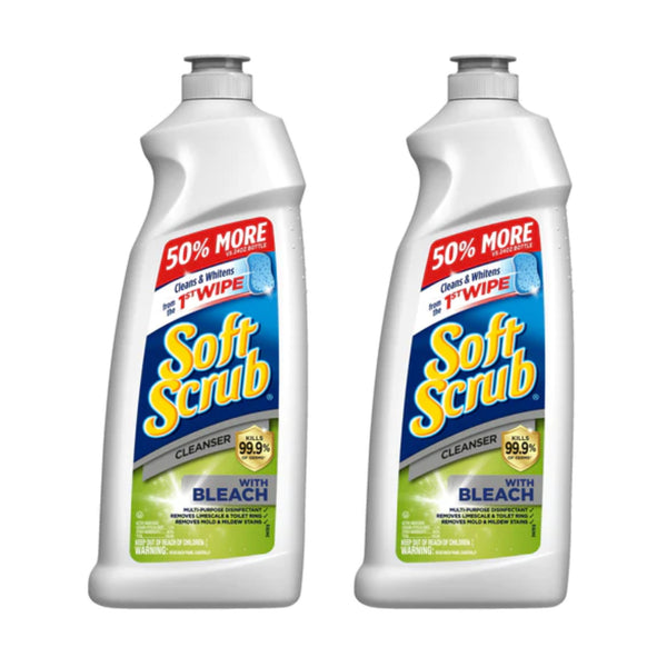 Soft Scrub Cleanser with Bleach, Kills 99.9% of Germs, 24 oz. (Pack of 2)