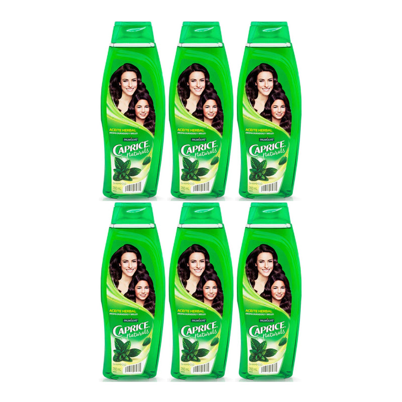 Caprice Shampoo Aceite Herbal (Aroma Duradero y Brillo), 760ml (Pack of 6)