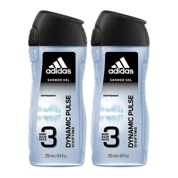 Adidas 3-in-1 Dynamic Pulse Vivifying Peppermint Shower Gel, 8.4oz (Pack of 2)