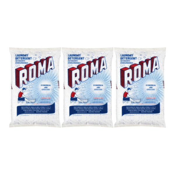Roma Laundry Powder Laundry Detergent, 17.63oz (500g) (Pack of 3)