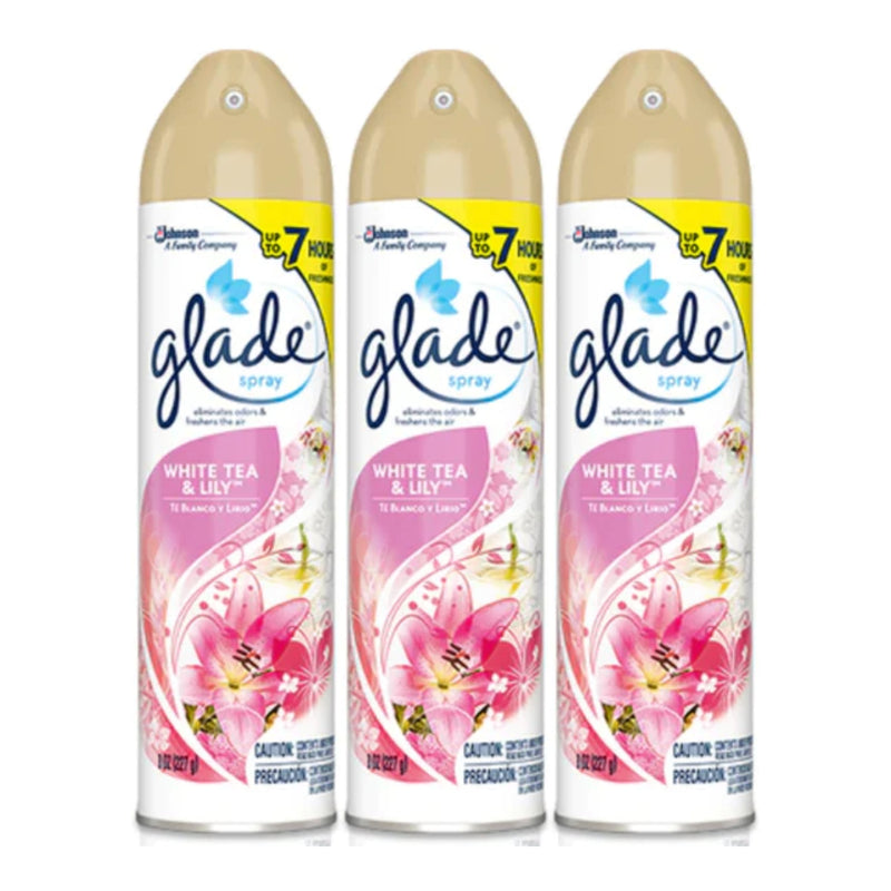 Glade Spray White Tea & Lily Air Freshener, 8 oz (Pack of 3)