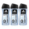 Adidas 3-in-1 Dynamic Pulse Vivifying Peppermint Shower Gel, 8.4oz (Pack of 3)