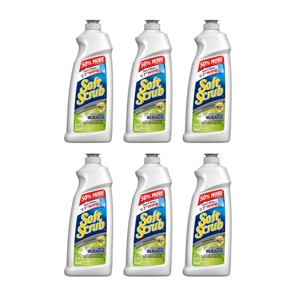 Soft Scrub Cleanser with Bleach, Kills 99.9% of Germs, 24 oz. (Pack of 6)