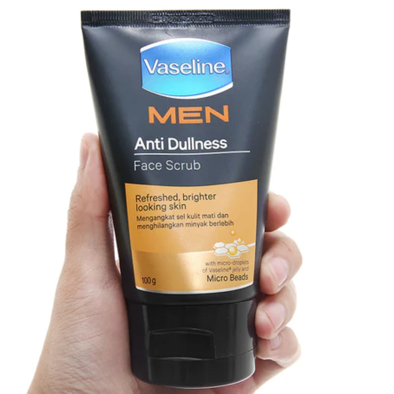 Vaseline Men Anti Dullness Face Scrub Micro Beads, 100g (Pack of 2)