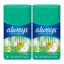 Always Ultra Thin Long Super Flexi-Wings Size 2 Sanitary Pads 32 ct (Pack of 2)