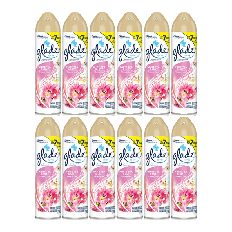 Glade Spray White Tea & Lily Air Freshener, 8 oz (Pack of 12)