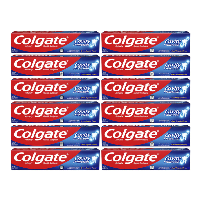 Colgate Cavity Protection Regular Flavor Toothpaste, 4.0oz (113g) (Pack of 12)