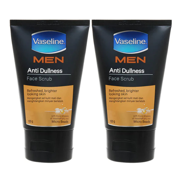 Vaseline Men Anti Dullness Face Scrub Micro Beads, 100g (Pack of 2)