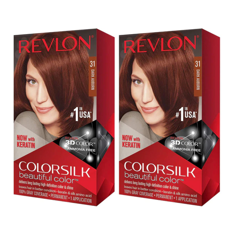 Revlon ColorSilk Beautiful Hair Color - 31 Dark Auburn (Pack of 2)