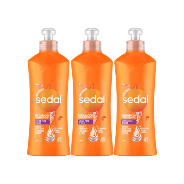 Sedal Restauración Instantánea Crema Para Peinar, 300ml (10.15oz) (Pack of 3)