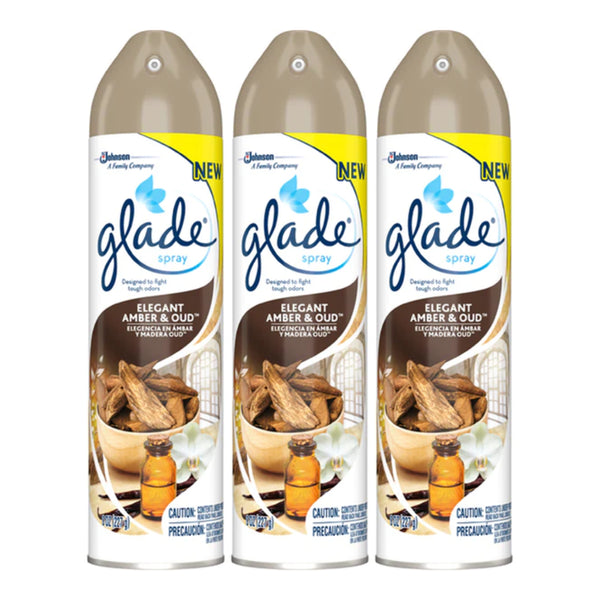 Glade Spray Elegant Amber & Oud Air Freshener, 8 oz (Pack of 3)