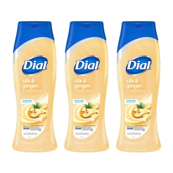 Dial Silk & Ginger Moisturizing Body Wash, 16 Oz (Pack of 3)