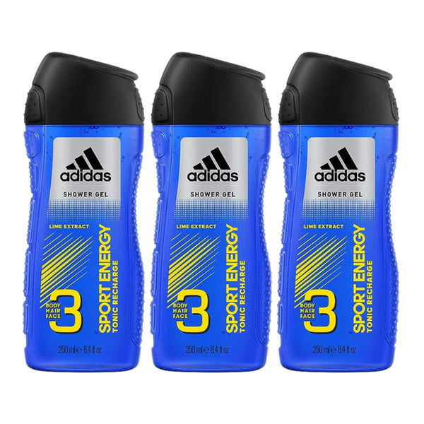 Adidas Sport Energy Tonic Recharge Lime Extract Shower Gel, 8.4oz (Pack of 3)