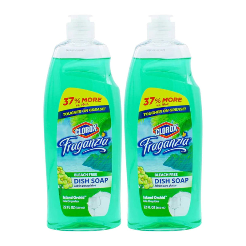 Clorox Fraganzia Bleach Free Dish Soap - Island Orchid 22oz (650ml) (Pack of 2)