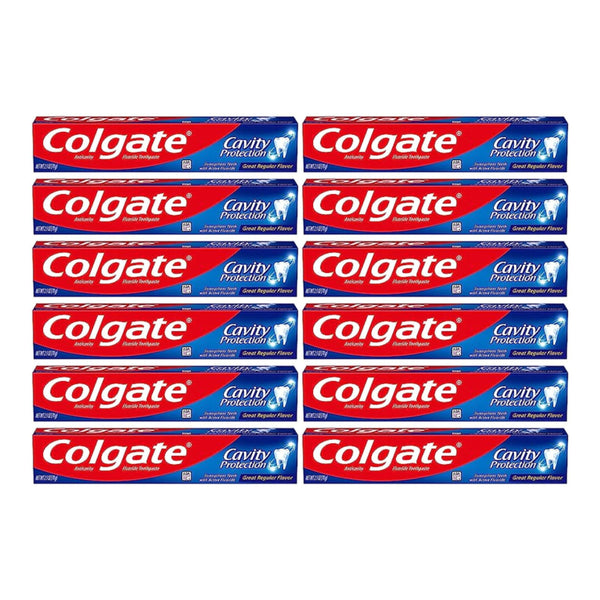 Colgate Cavity Protection Regular Flavor Toothpaste, 2.5oz (70g) (Pack of 12)