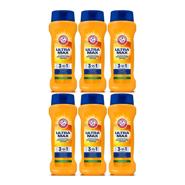 Arm & Hammer Ultra Max 3-in-1 Shampoo Conditioner (Fresh Scent) 12oz (Pack of 6)
