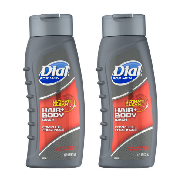 Dial For Men - Ultimate Clean Hair + Body Wash Complete, 16 fl oz. (Pack of 2)