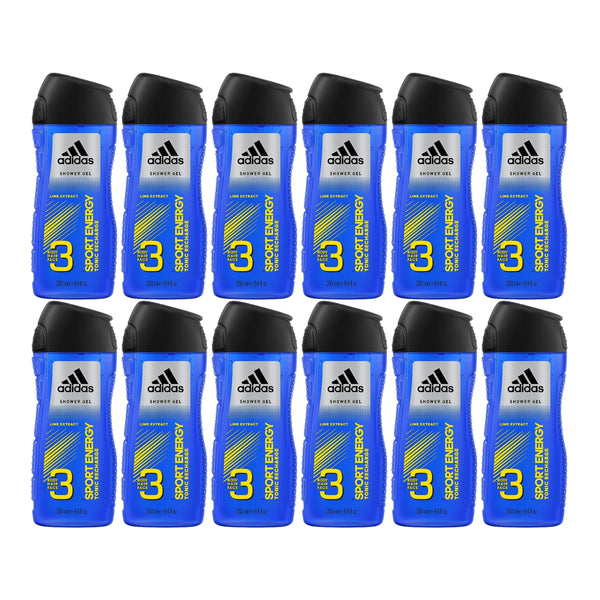 Adidas Sport Energy Tonic Recharge Lime Extract Shower Gel, 8.4oz (Pack of 12)