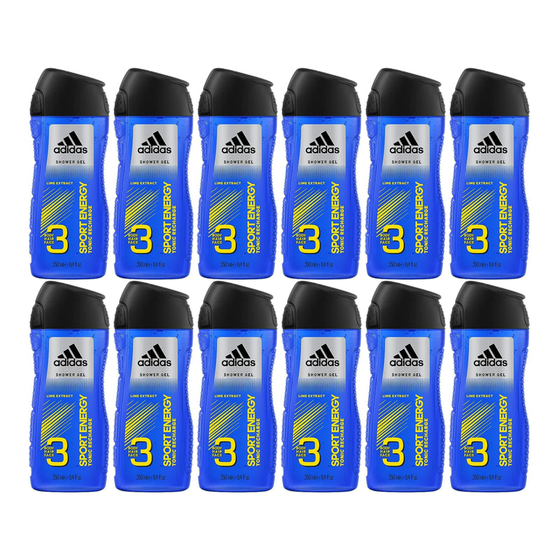 Adidas Sport Energy Tonic Recharge Lime Extract Shower Gel, 8.4oz (Pack of 12)