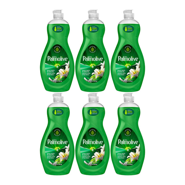 Palmolive Ultra Green Apple & White Lily Dish Liquid, 20 oz (591ml) (Pack of 6)
