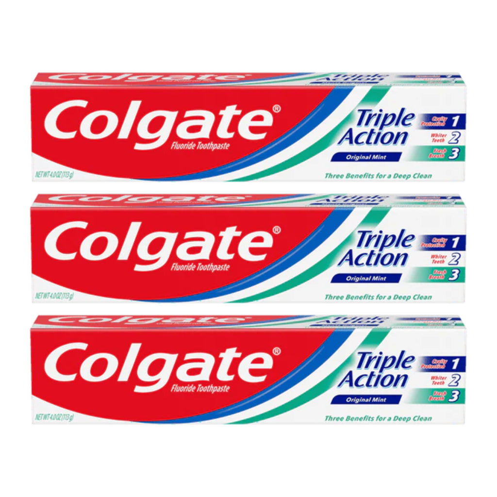Colgate Triple Action Original Mint Toothpaste, 4.0oz (113g) (Pack of ...