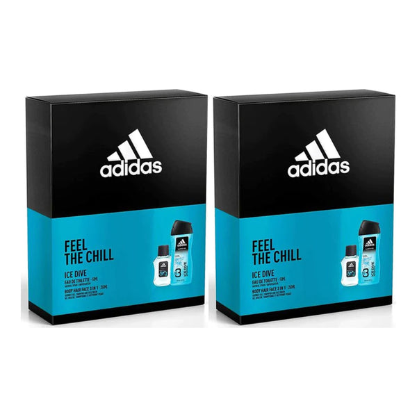 Adidas Feel The Chill - Ice Dive Gift Set (Cologne & Shower Gel) (Pack of 2)