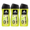 Adidas 3-in-1 Pure Game Relaxing Guaiac Wood Shower Gel, 8.4oz (Pack of 3)