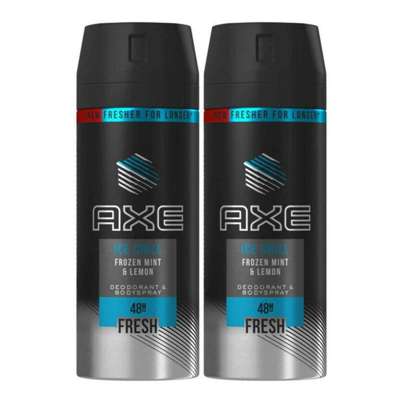 Axe Ice Chill Frozen Mint & Lemon Body Spray, 150ml (Pack of 2)