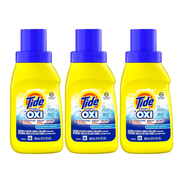 Tide Simply + Oxi Liquid Laundry Detergent, 10oz (306ml) (Pack of 3)