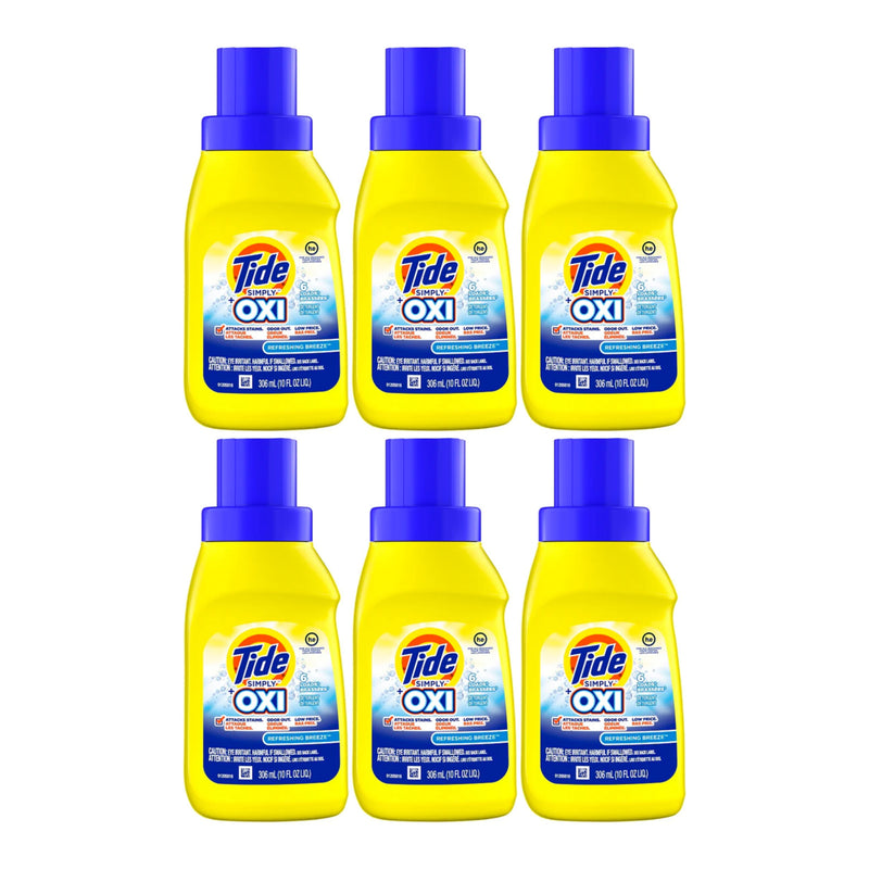 Tide Simply + Oxi Liquid Laundry Detergent, 10oz (306ml) (Pack of 6)