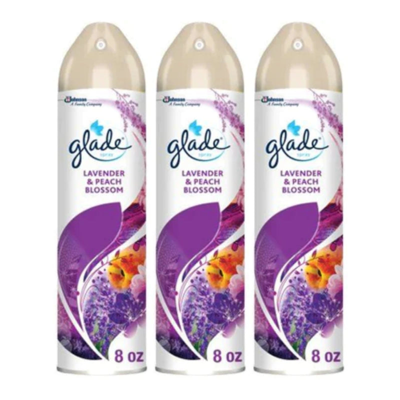 Glade Spray Lavender & Peach Blossom Air Freshener, 8 oz (Pack of 3)