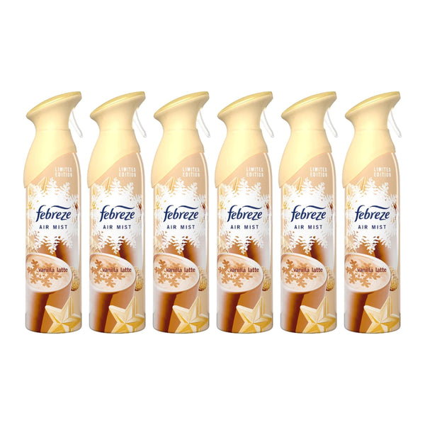 Febreze Air Freshener - Mist Vanilla Latte Scent, 8.8oz (Pack of 6)