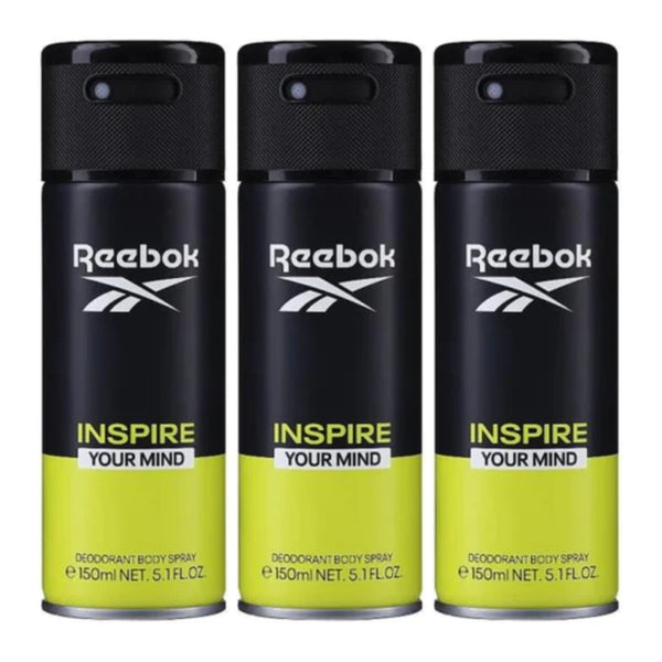 Reebok Inspire Your Mind Deodorant  Body Spray, 5.1 fl oz (150ml) (Pack of 3)