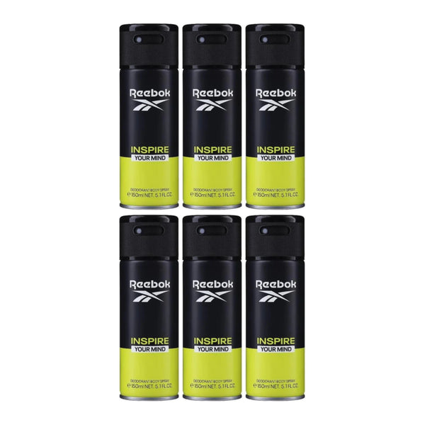 Reebok Inspire Your Mind Deodorant  Body Spray, 5.1 fl oz (150ml) (Pack of 6)