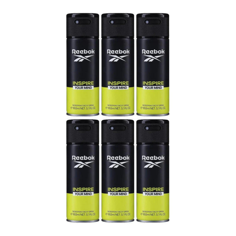 Reebok Inspire Your Mind Deodorant  Body Spray, 5.1 fl oz (150ml) (Pack of 6)