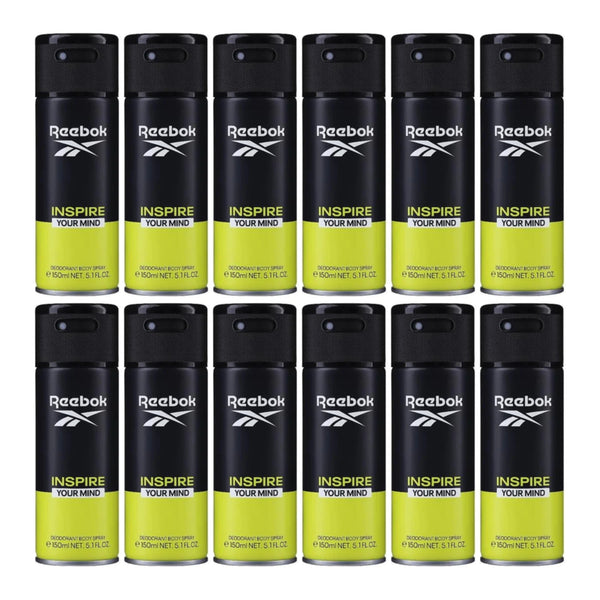 Reebok Inspire Your Mind Deodorant  Body Spray, 5.1 fl oz (150ml) (Pack of 12)