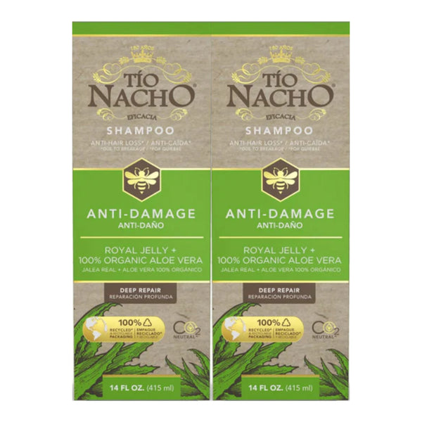 Tio Nacho Shampoo Anti-Damage Royal Jelly + Organic Aloe Vera, 14oz (Pack of 2)