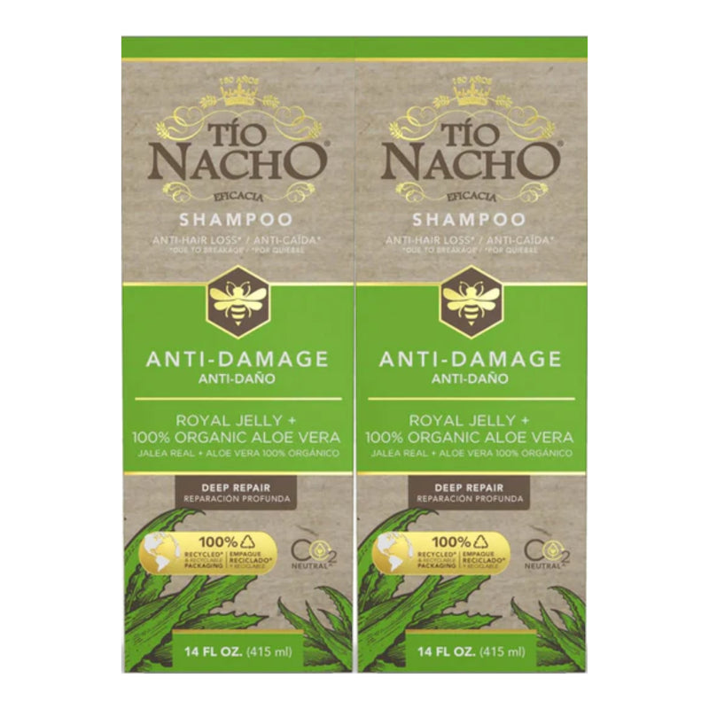 Tio Nacho Shampoo Anti-Damage Royal Jelly + Organic Aloe Vera, 14oz (Pack of 2)