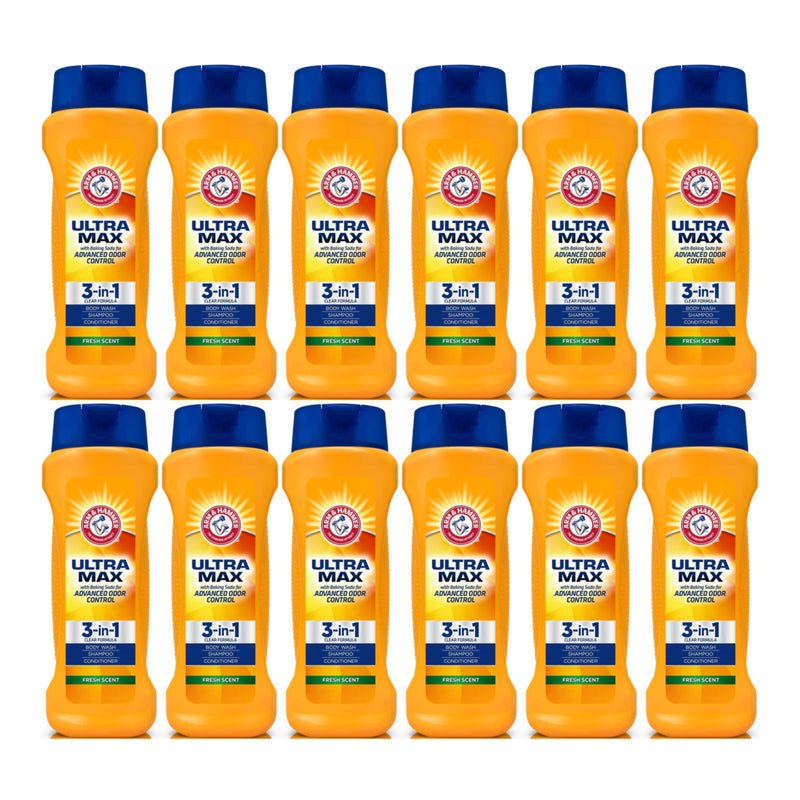 Arm & Hammer Ultra Max 3-in-1 Shampoo Conditioner (Fresh Scent) 12oz Pack of 12