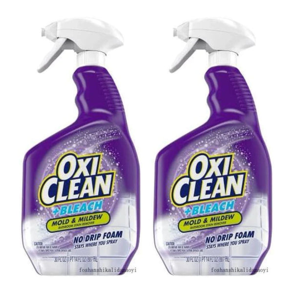 OxiClean + Bleach - Mold & Mildew Bathroom Stain Remover, 30 Fl Oz (Pack of 2)