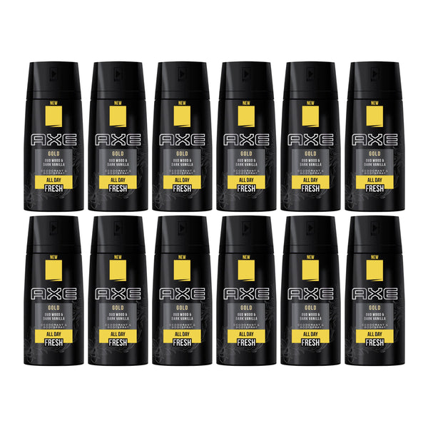 Axe Gold Oud Wood & Dark Vanilla Body Spray, 150ml (Pack of 12)