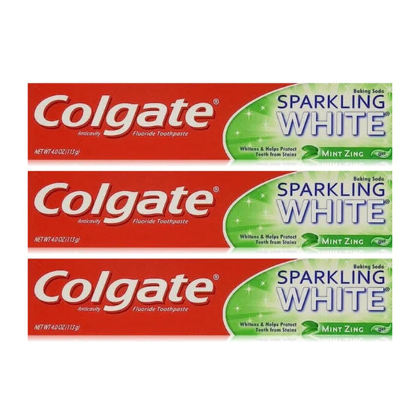 Colgate Sparkling White Mint Zing Toothpaste, 4.0oz (113g) (Pack of 3)