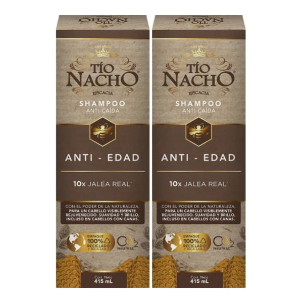 Tio Nacho Shampoo Anti-Edad Anti-Aging 10x Jalea Real, 14oz (415ml) (Pack of 2)